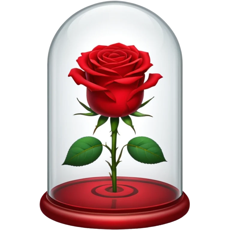 red rose under a glass dome emoji