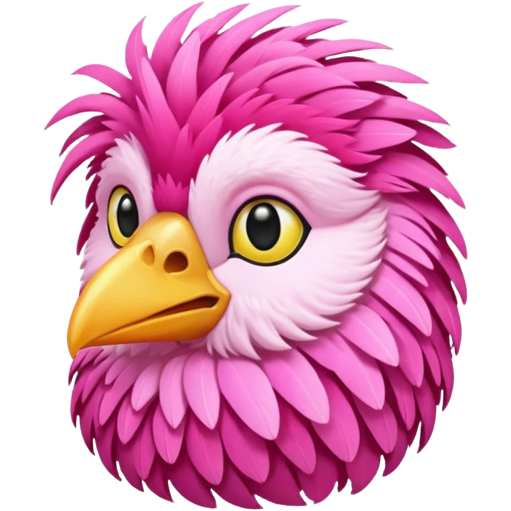 pink feathered bird emoji