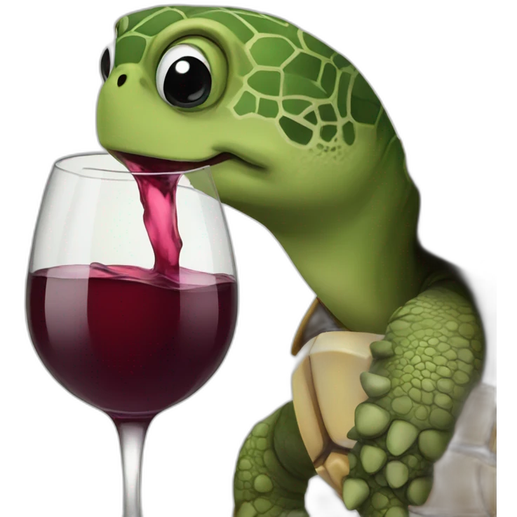 turtle drinking red wine emoji