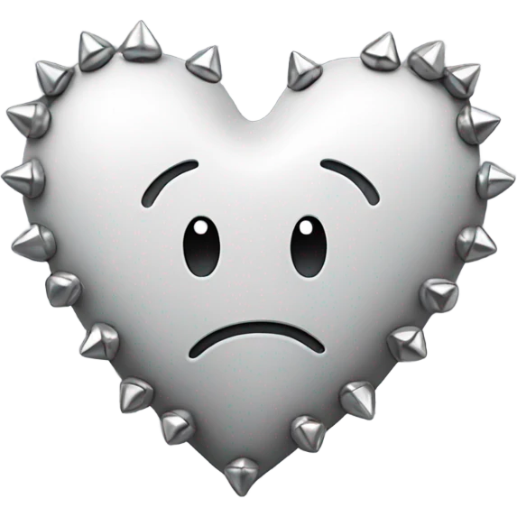 a hollow heart studded with silver emoji
