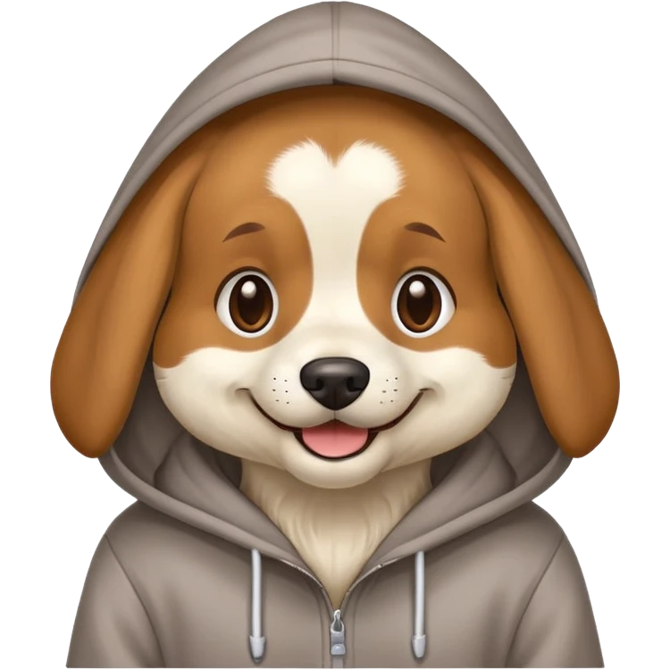 Dog wearing a hoodie emoji