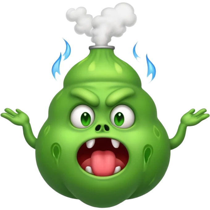 Scary monster farting emoji