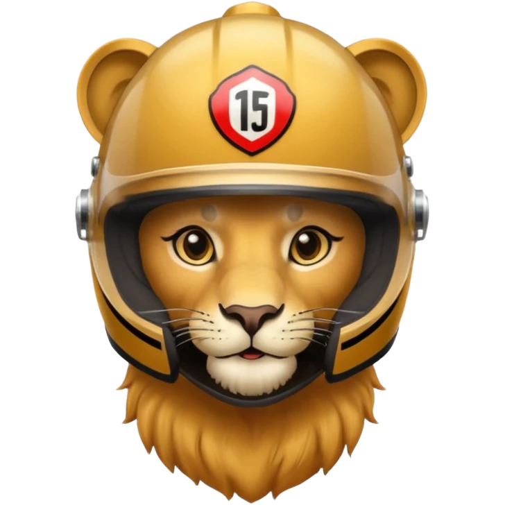 Lion with racing helmet potrait  emoji