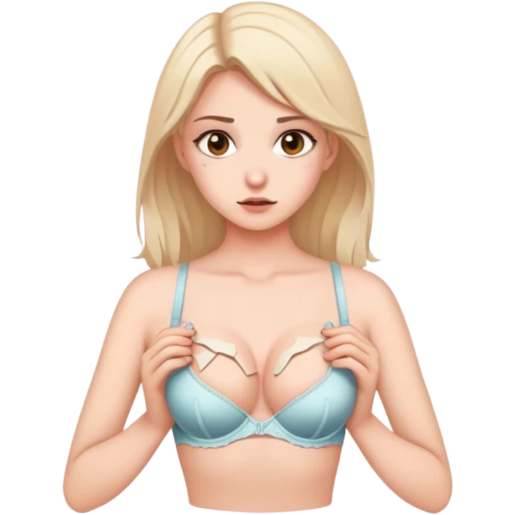 Gilr with broke bra emoji