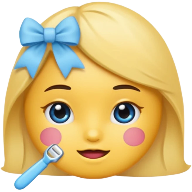 Mache einen coquette emoji ne babyblaue schleife ohne Gesicht  emoji