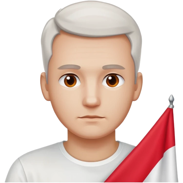 ultra realistic polish man with two-colored poland flag emoji