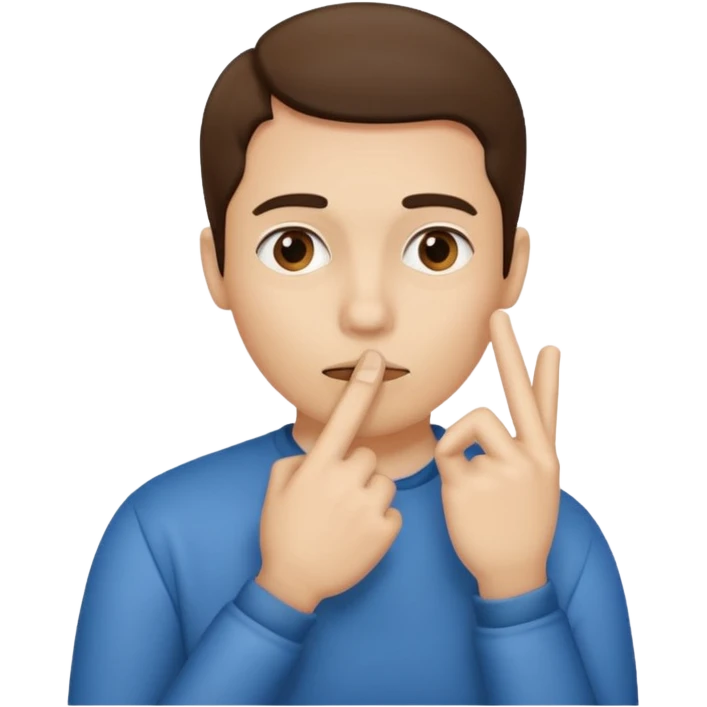 знак рукой "тише", "тшшш" у рта emoji