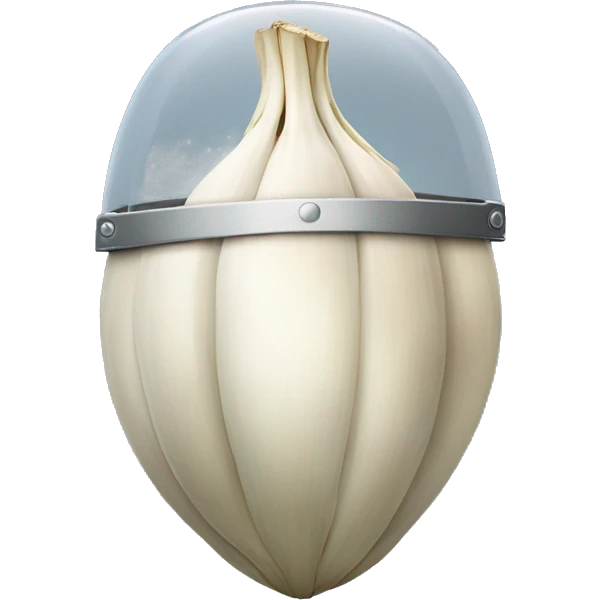 Garlic with a riot shield emoji