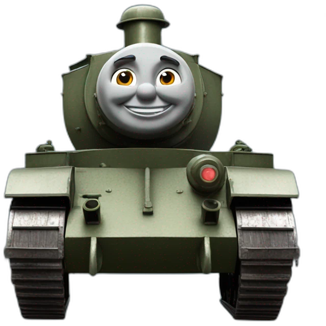 thomas the tank engine as a battle tank emoji