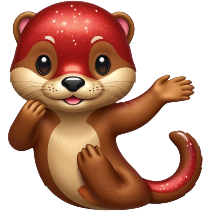 red glitter otter emoji