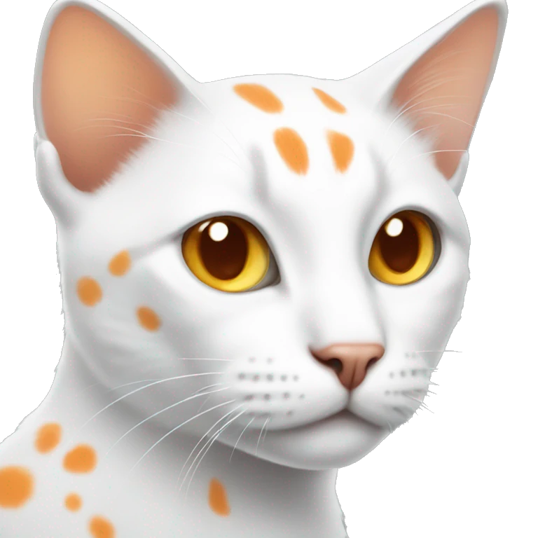 White cat with orange spots emoji