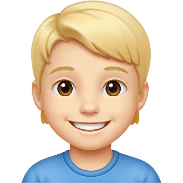 child walking with a smile, cheerful and active emoji