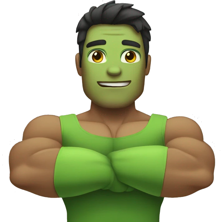peepo green strong-muscle arms emoji