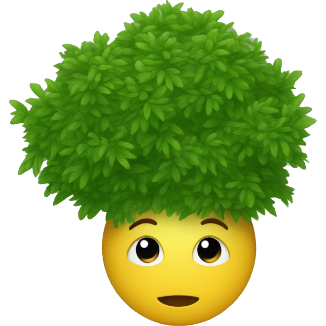 Hiding behind a bush emoji
