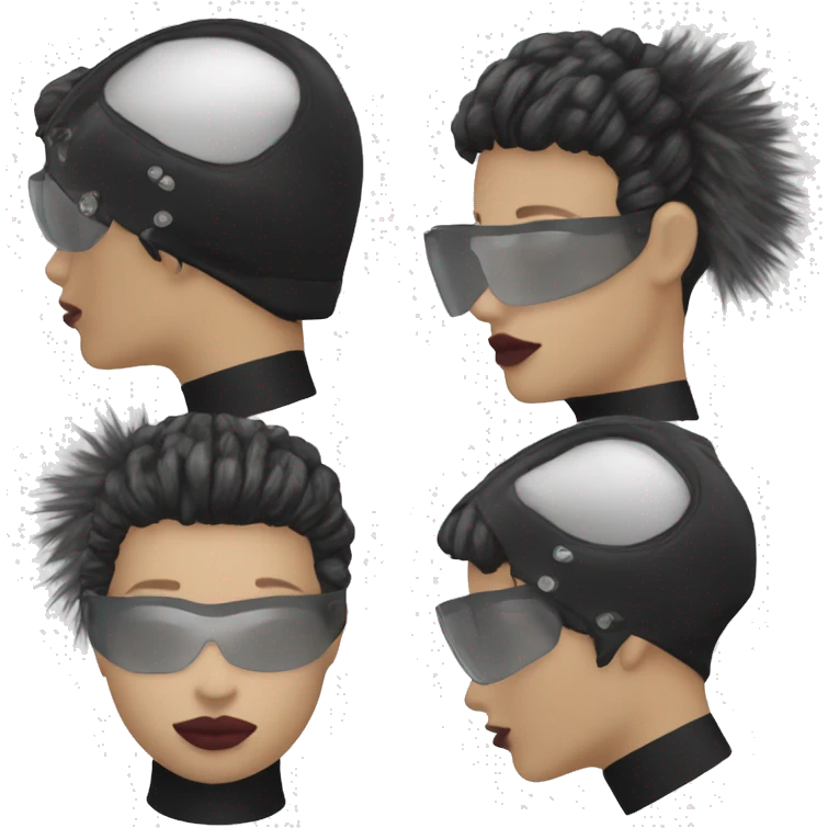 Balenciaga Face Shield model with punky hair emoji