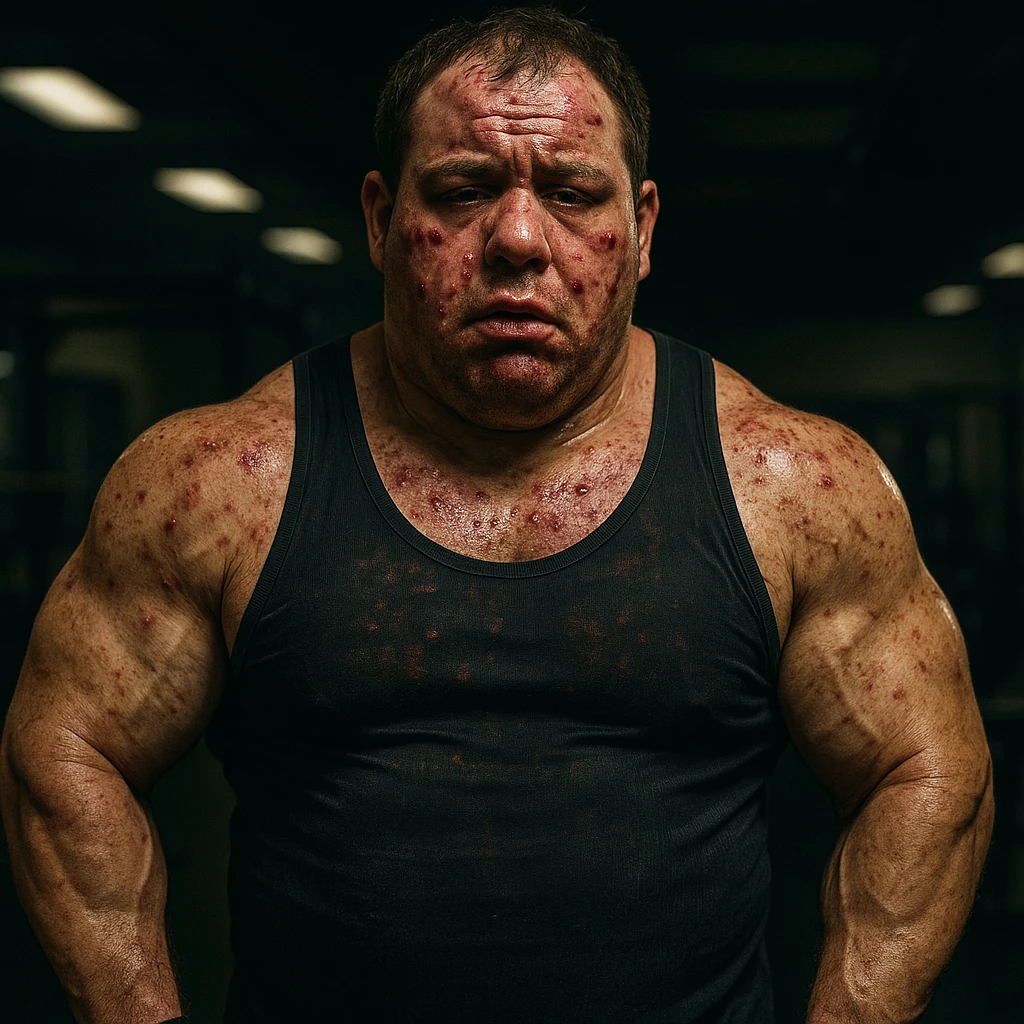  bodybuilder che fa dosaggi a caso di steroidi, e quindi sta male, iper realistica , con tanti effetti collaterali e senza chissà che risultati estetici emoji