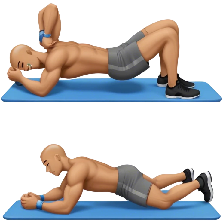 lying down man weighted glute bridges emoji