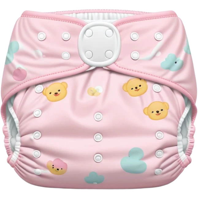 pastel pink disposable diaper with cute baby nursery prints and patterns emoji