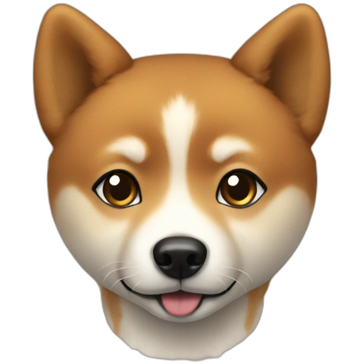 Cute Shiba-dog with a middle age woman with brown and curly hair emoji