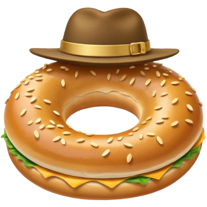 Bagel with hat emoji