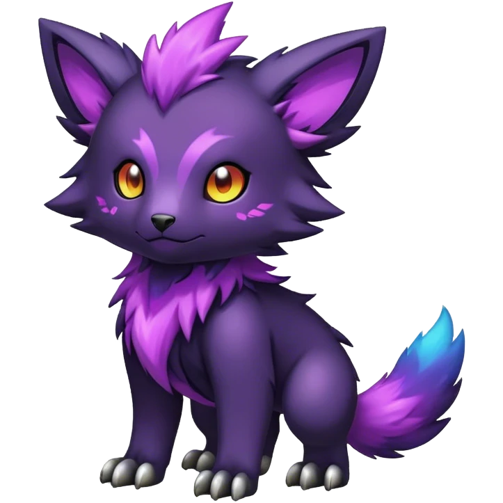 Cute cool colorful dark nebula fantasy-Fakemon-Digimon-animal-hybrid full body emoji