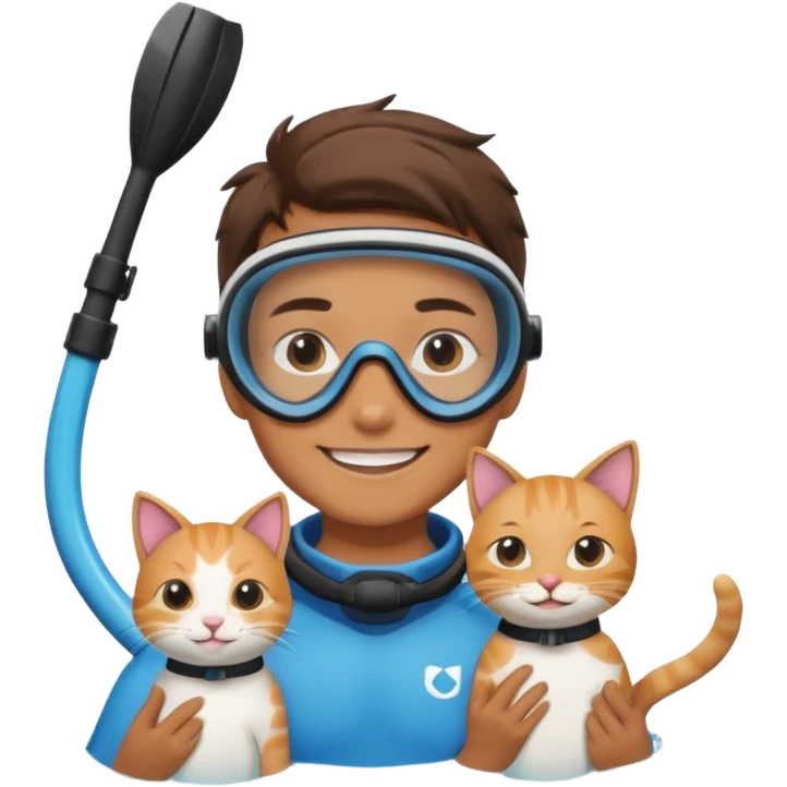 Kai Cenat holding a cat wearing a snorkel emoji