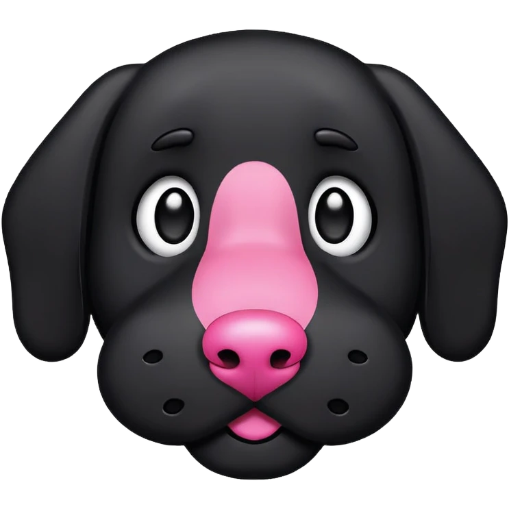 Black doodle pink nose emoji
