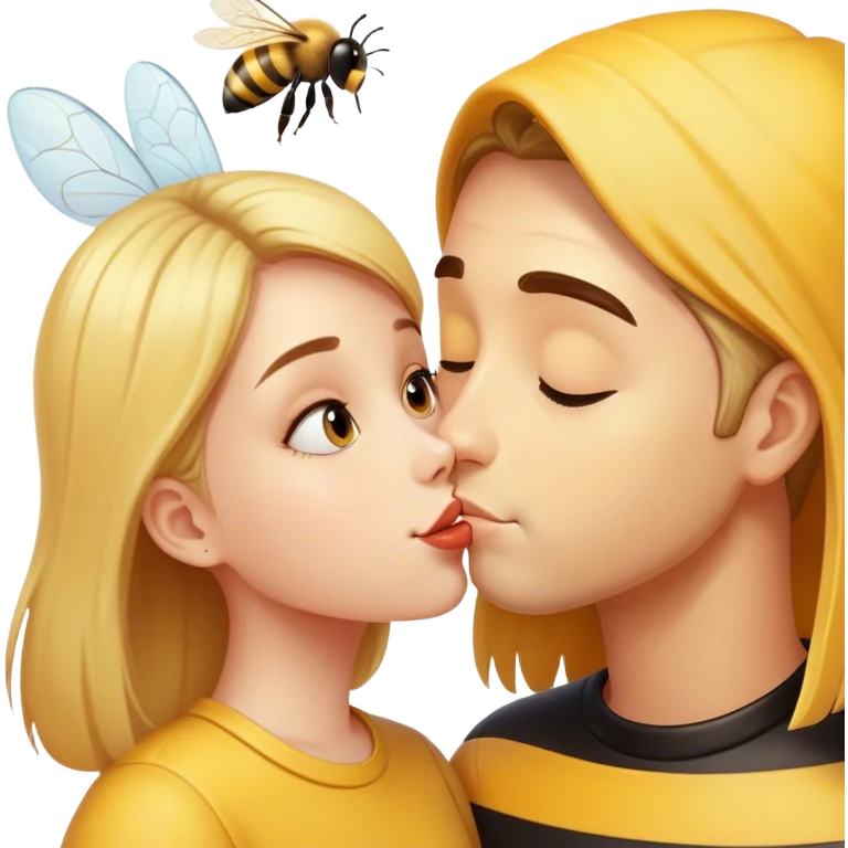 Kiss with bee emoji