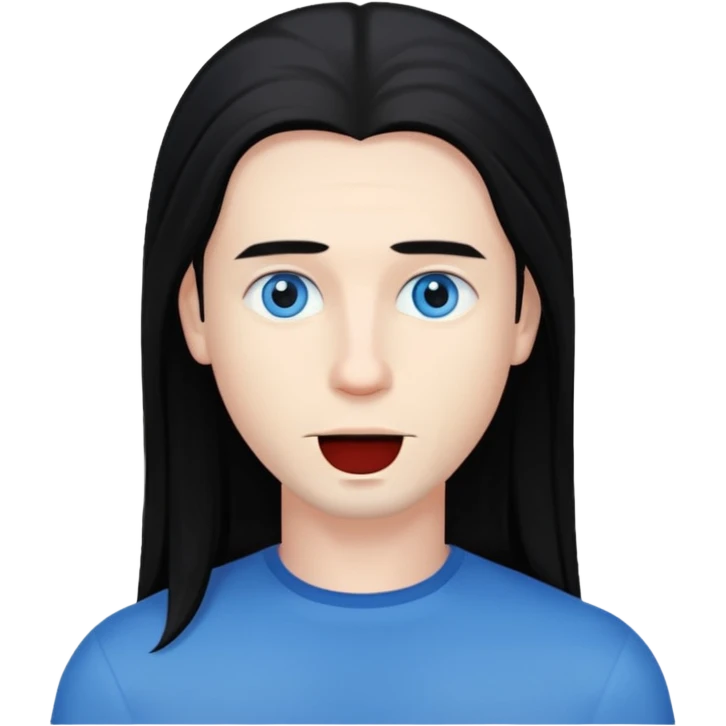 man with long straight hair emoji