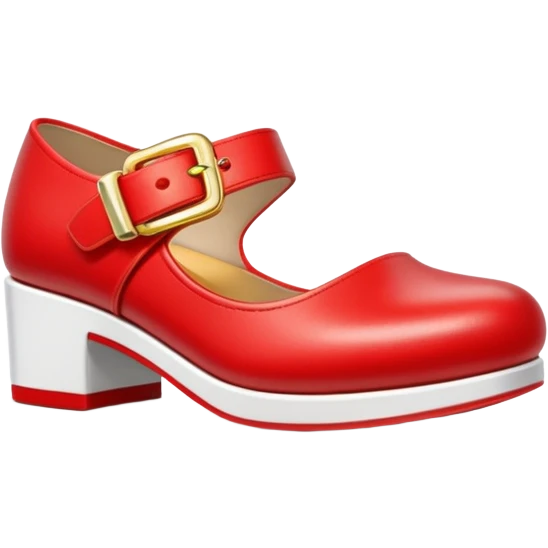Sonic the Hedgehog's red shoes with white strap and gold buckle emoji