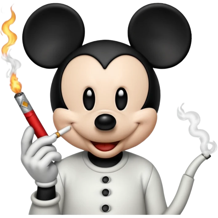 Mickey mouse smoke crack emoji