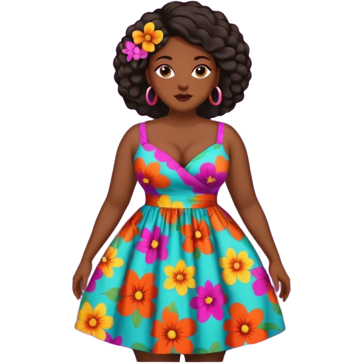 Mujer curvy afro emoji