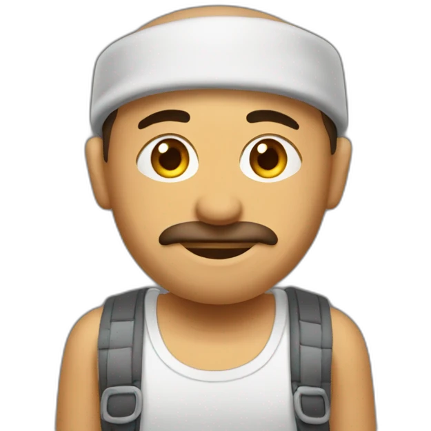 turkish perosn wearing tanktop, facing sideways emoji