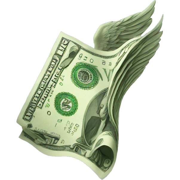 money HAS WING emoji