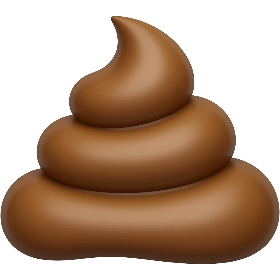 Custom iOS emoji with no blur and a white background. The topic of the emoji is "shit". It MUST maintain the general apple iOS emoji style. emoji