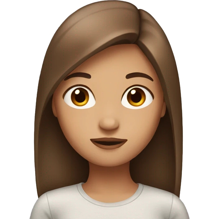 girl with brown straight hair emoji