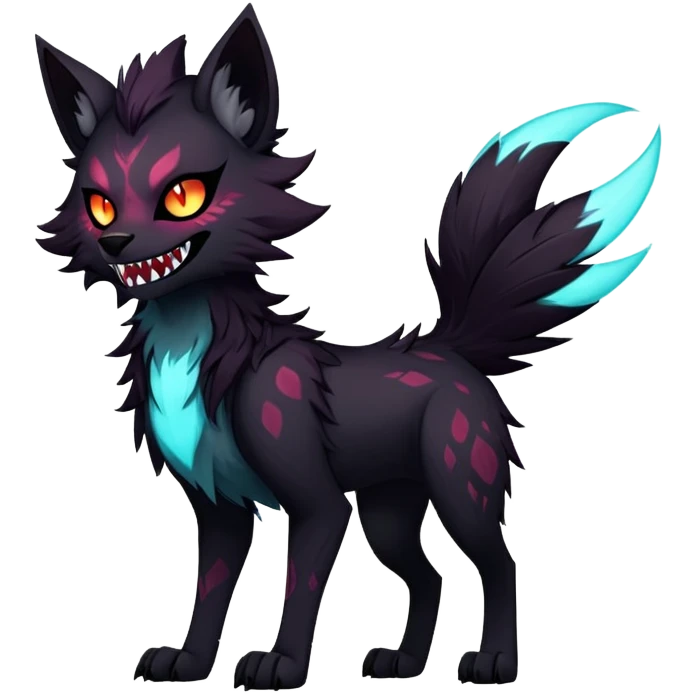 edgy badass cool Falvie-Fionbri-creature-fursona, full body, with random markings emoji