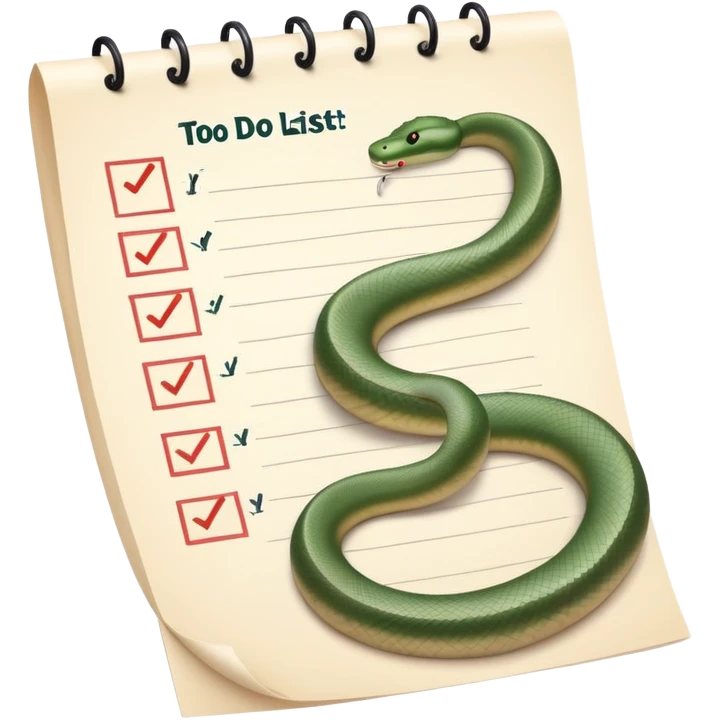 long curling to-do list paper winding like a snake with many small checkboxes fading into distance emoji