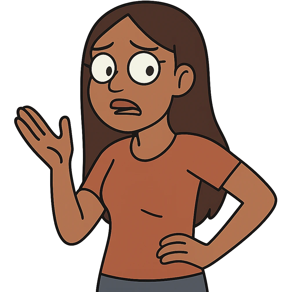 chica morena de pelo largo y liso en estilo flat toon emoji