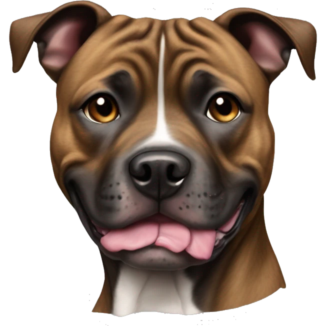 English Staffordshire bull terrier brindle    emoji