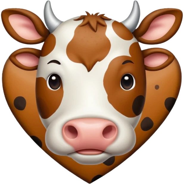 Cow print brown  heart emoji