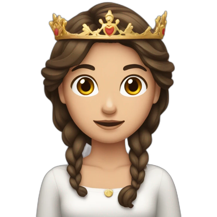 Une femme brune avec une couronne et un couteau dans la main emoji