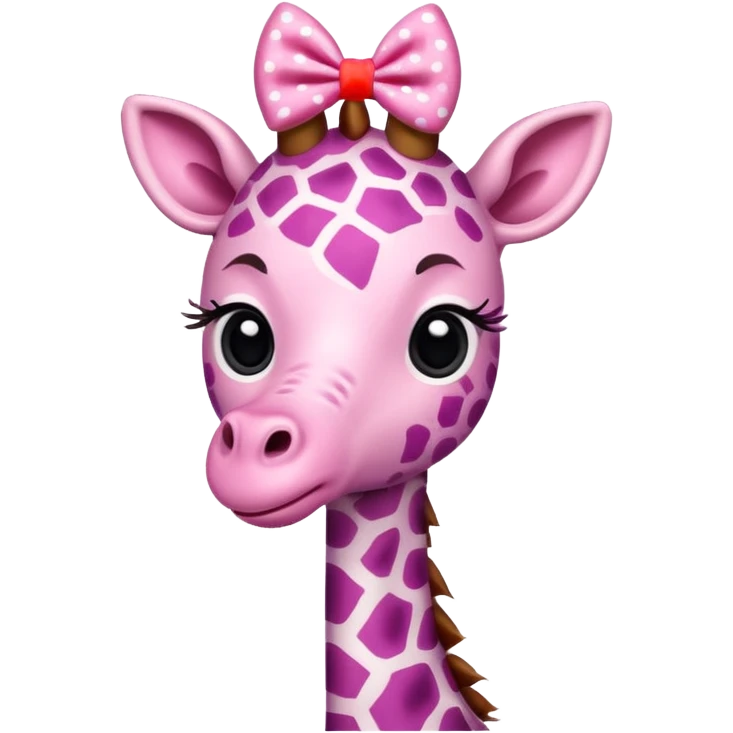 Pink giraffe + 🎀 emoji