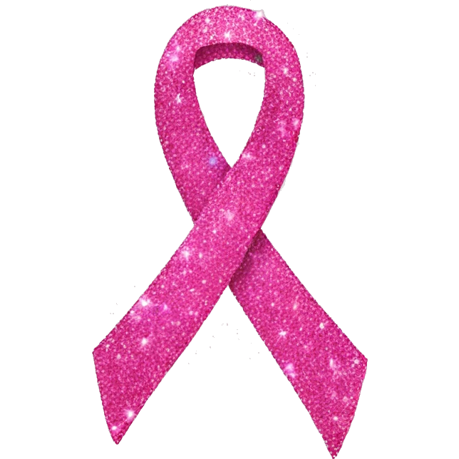 Pink ribbon with glitter emoji