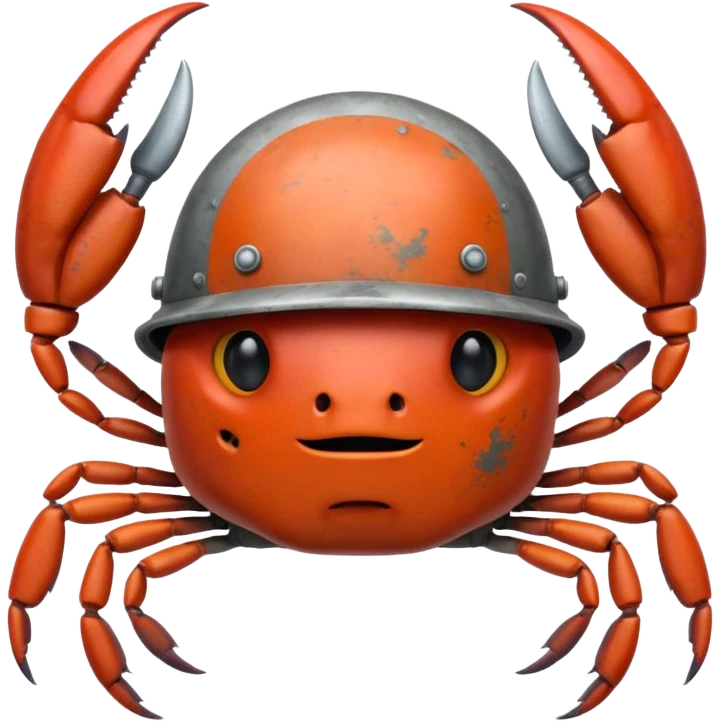 crab with helmet emoji