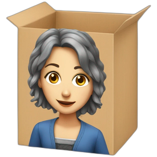 Marie Poirier in a box emoji