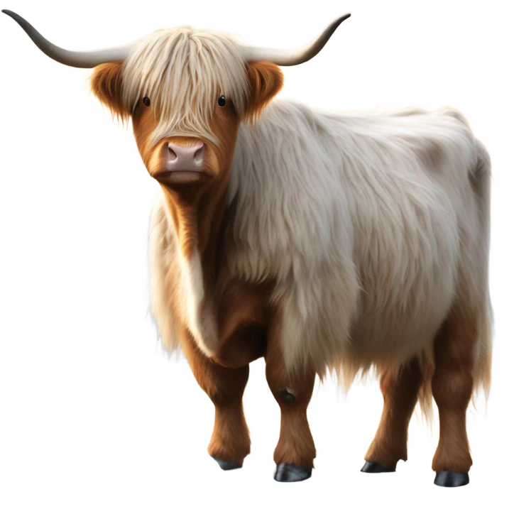 Highland cow in winter emoji