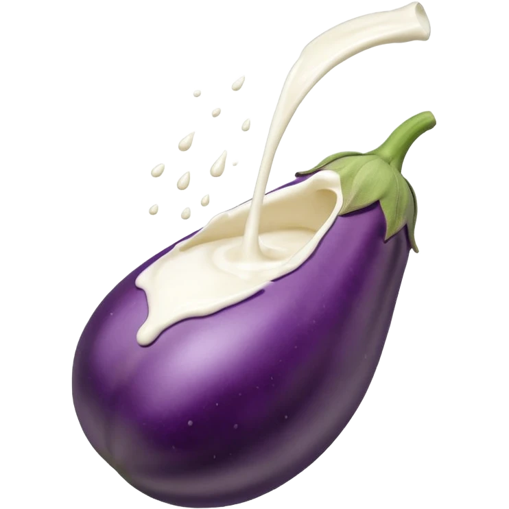 Milk coming out of a eggplant  emoji