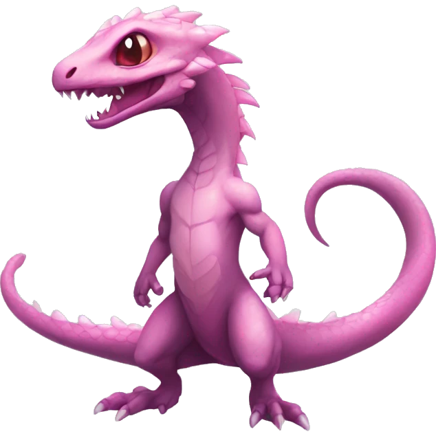 White, Shiny, Chibi, White, Anthro-Sona-Lizard-Alien-Salazzle-Fakémon, with pink eyes, Full Body emoji