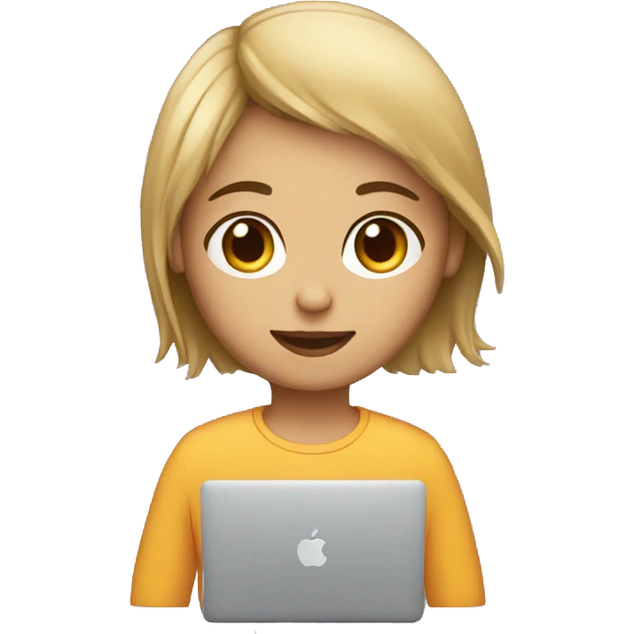 girl male with macbook emoji